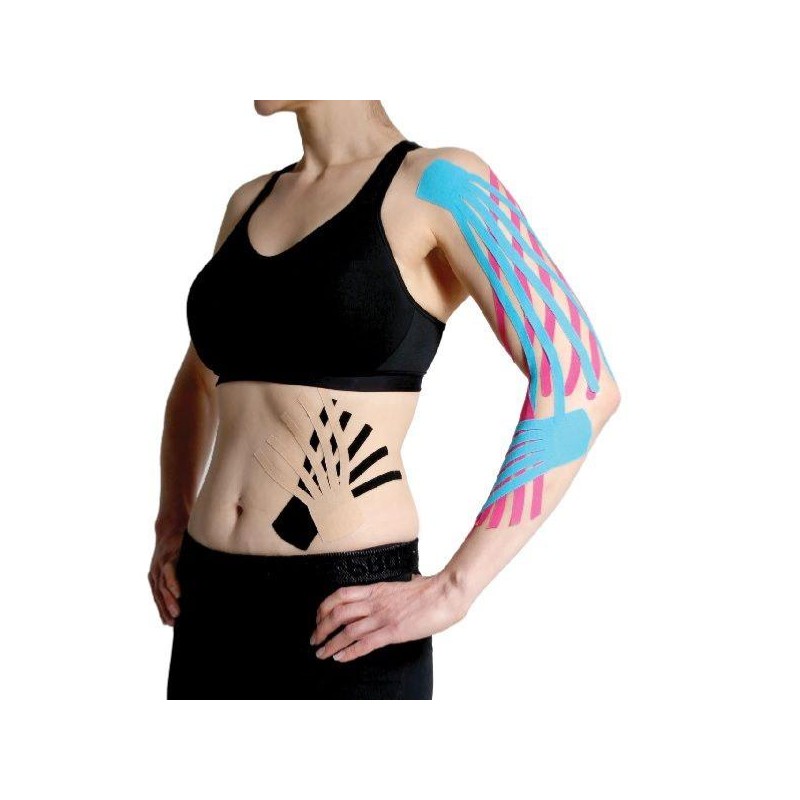 Boîte de 12 Kinesio Taping Fan Cut - Bandes de tape de rééducation - Bandes de kinésiologie - Kinésithérapie - KINESIO