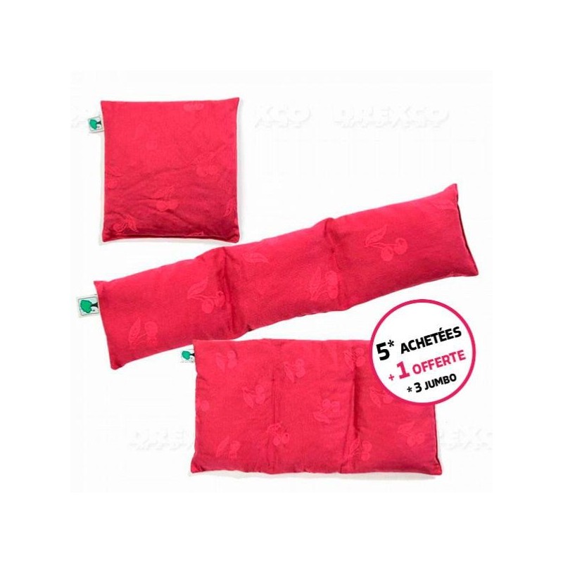 Compresses Cherry 3 ou 5 pièces + 1 gratuite - Noyaux de cerises - Compresses micro-ondes - Thermo et cryo - Rééducation - Kiné
