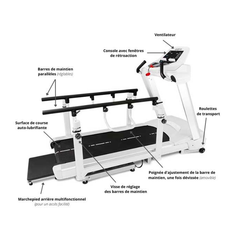 ReCare 7.0T - Tapis de marche médical - Rééducation Kinésithérapie - DYACO MEDICAL