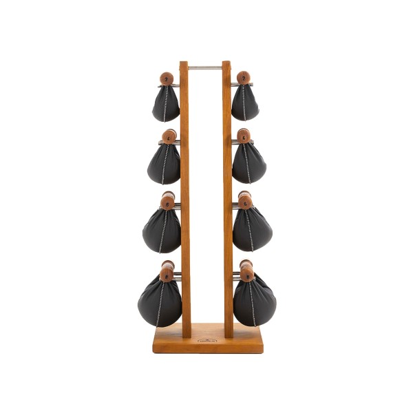 Nohrd - SwingBell - Jeu d'haltères en cuir avec support - merisier