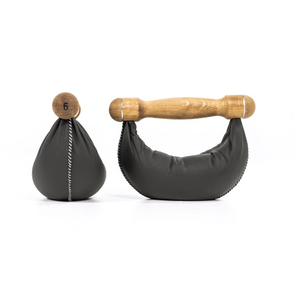 Jeu d'haltères en cuir SwingBell avec support - entraînement balistique - Gym lestées et poids - Rééducation - Kiné - NOHRD