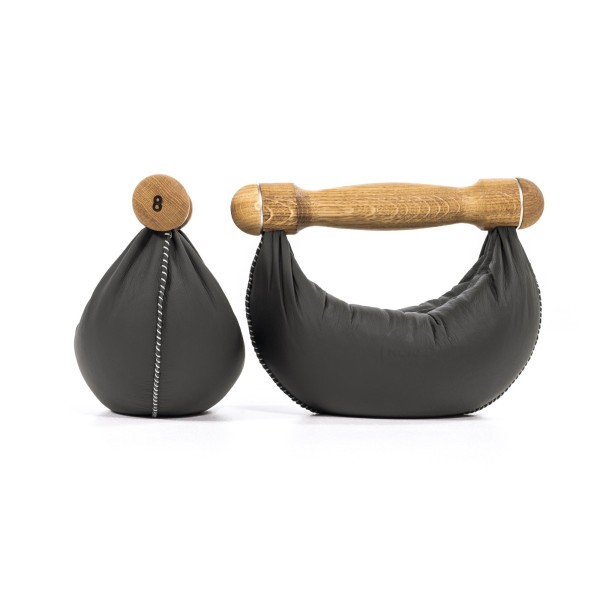 Jeu d'haltères en cuir SwingBell avec support - entraînement balistique - Gym lestées et poids - Rééducation - Kiné - NOHRD