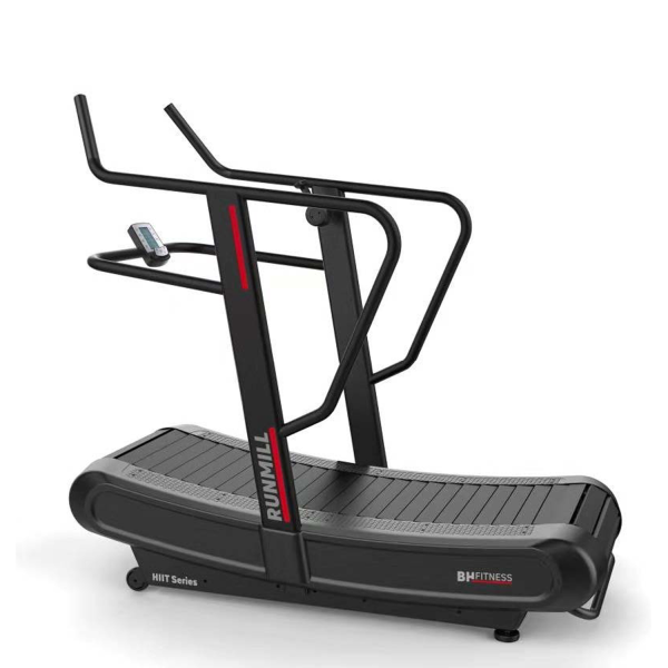 BH Fitness G669 - Tapis de course Runmill - Tapis de marche incurvé avec résistance manuelle - Fitness et réathlétisation