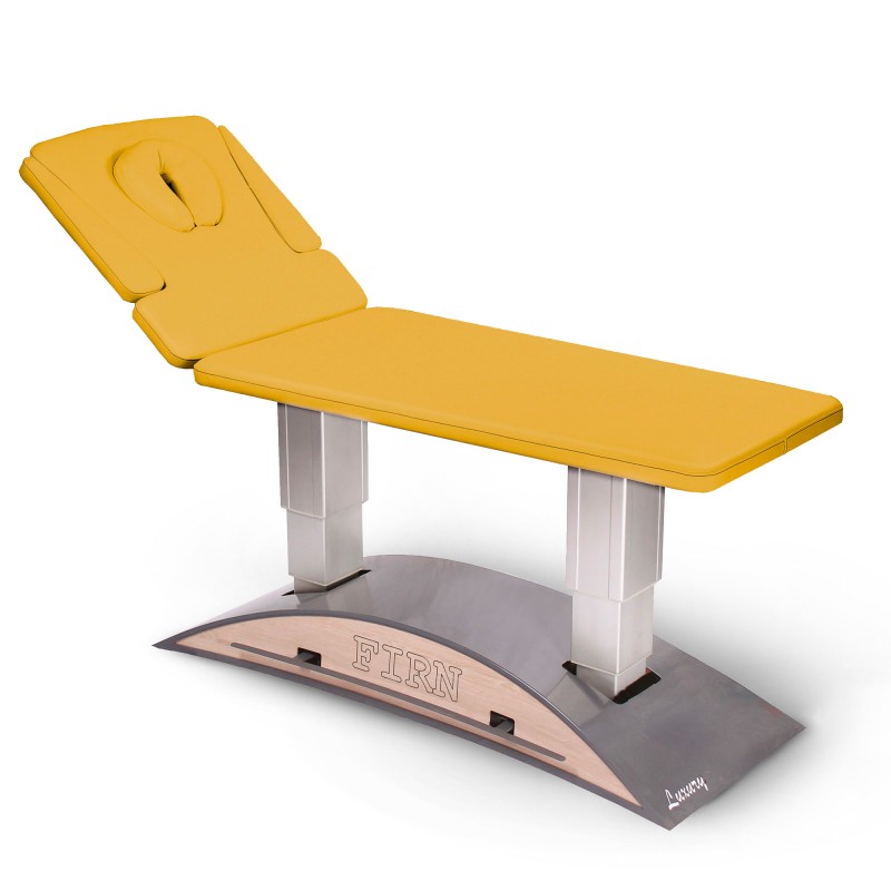 Table de massage électrique 2 plans kinésithérapie pro - haut de gamme -  jaune safran