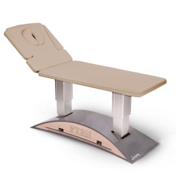 Table de massage électrique 2 plans kinésithérapie pro - haut de gamme -  beige taupe