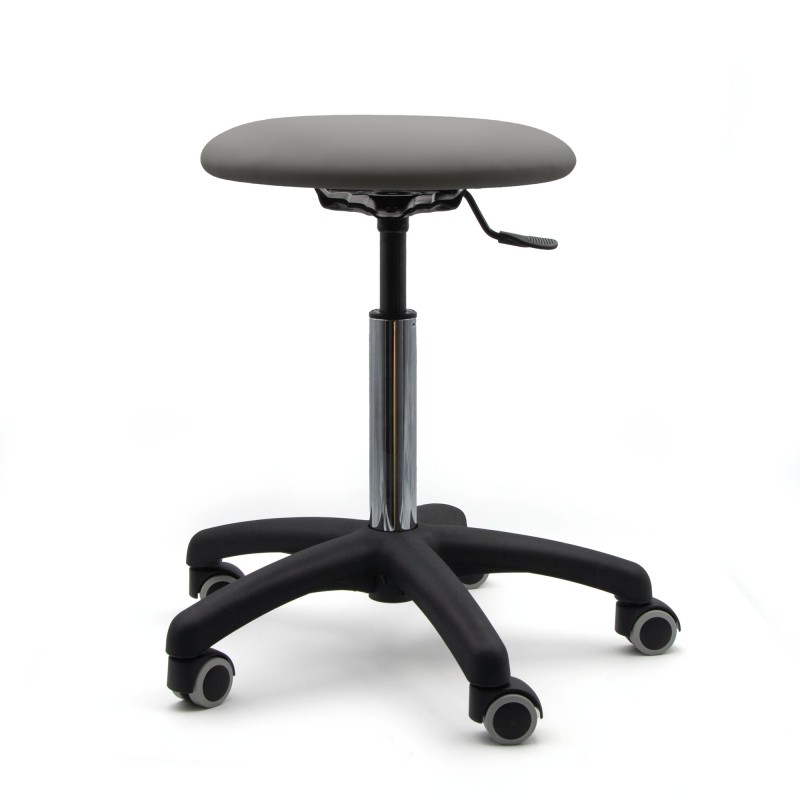 Tabouret sur roulettes - piètement ABS noir - Rééducation - Kinésithérapie - FIRN