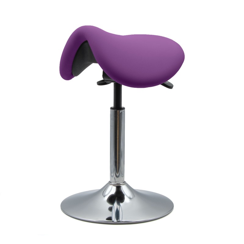 Tabouret Pony sur socle chromé