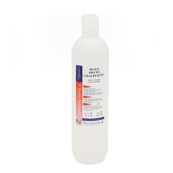 Huile chauffante - 500 ml - Huile de massage décontracturante - Rééducation - Kinésithérapie - ETOILE MEDICALE