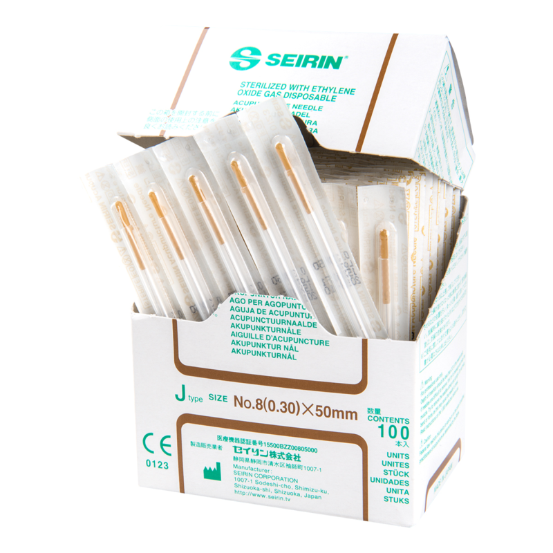 Aiguilles Dry Needling "J" SEIRIN - avec tube de guidage - brun- 0,30 x 50 mm