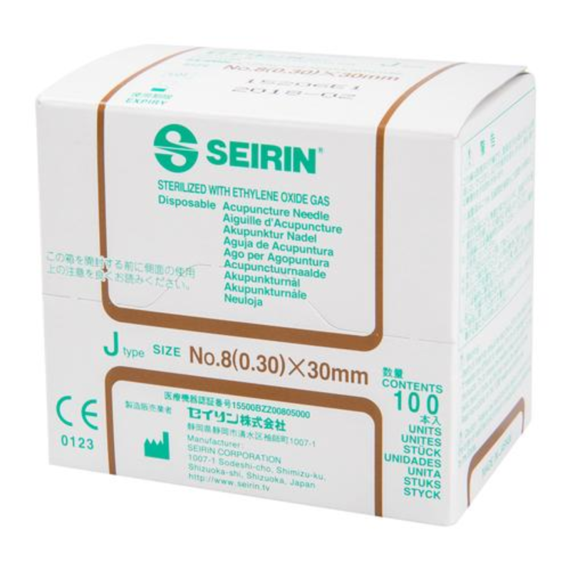 Aiguilles Dry Needling "J" SEIRIN - avec tube de guidage - brun- 0,30 x 30 mm