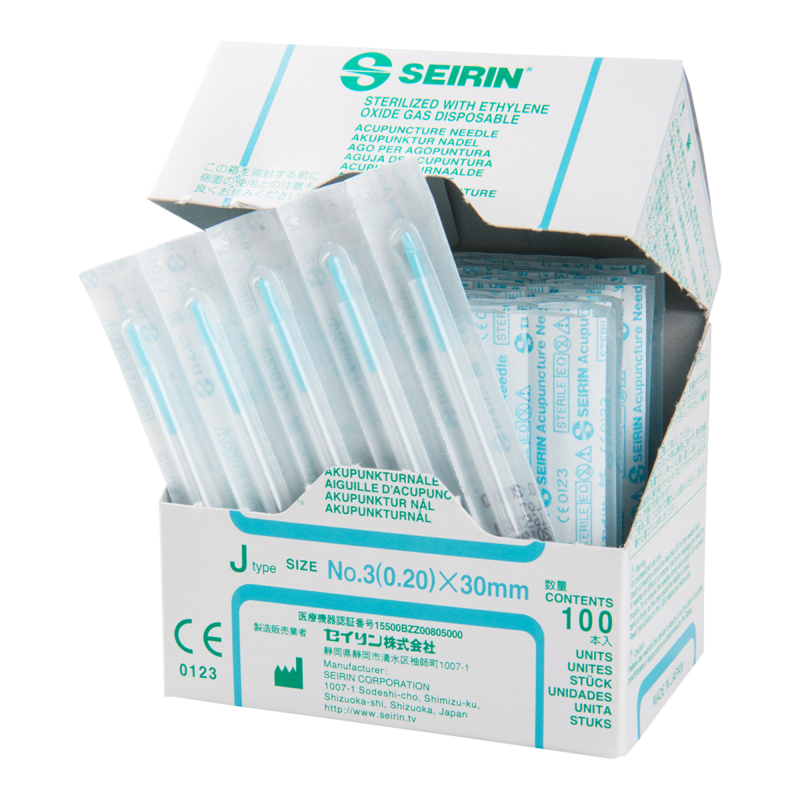 Aiguilles Dry Needling "J" SEIRIN - avec tube de guidage - bleu- 0,20 x 30 mm