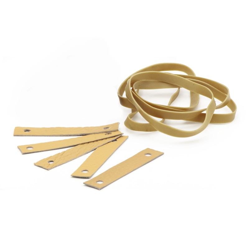 Jeu de 5 Liens Elastiques et Cuirs pour Plateau Canadien - Doigts et Mains - Rééducation - Kinésithérapie - FIRN