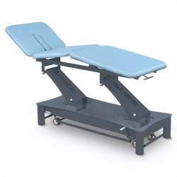 Table de massage électrique 3 plans avec cyphose - kinésithérapie - bleu clair azur
