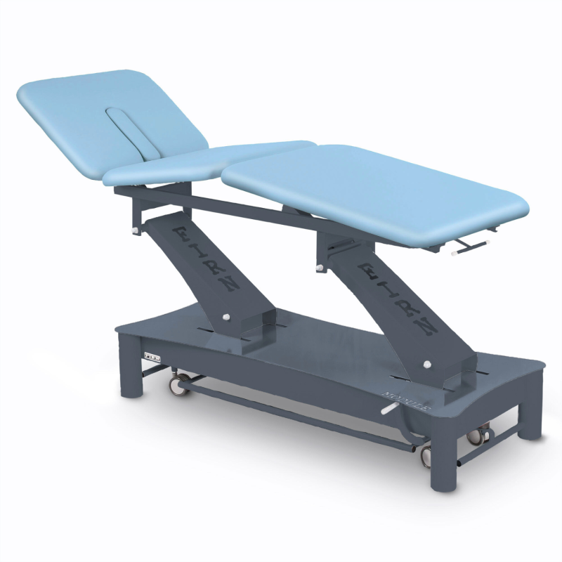 Table de massage électrique 3 plans avec cyphose - kinésithérapie - bleu clair azur