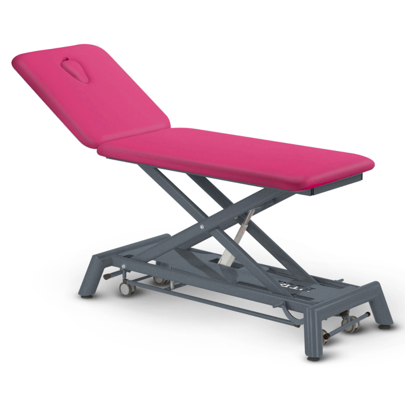 Table de massage électrique 2 plans kinésithérapie - rose framboise