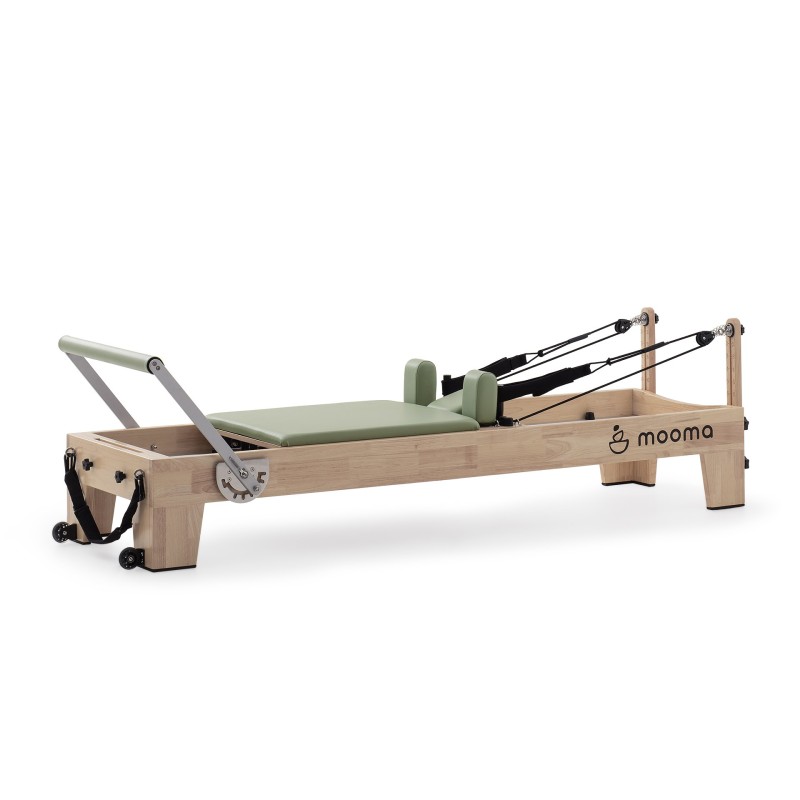 Reformer Pilates kiné bois massif vue complète appareil rééducation professionnel