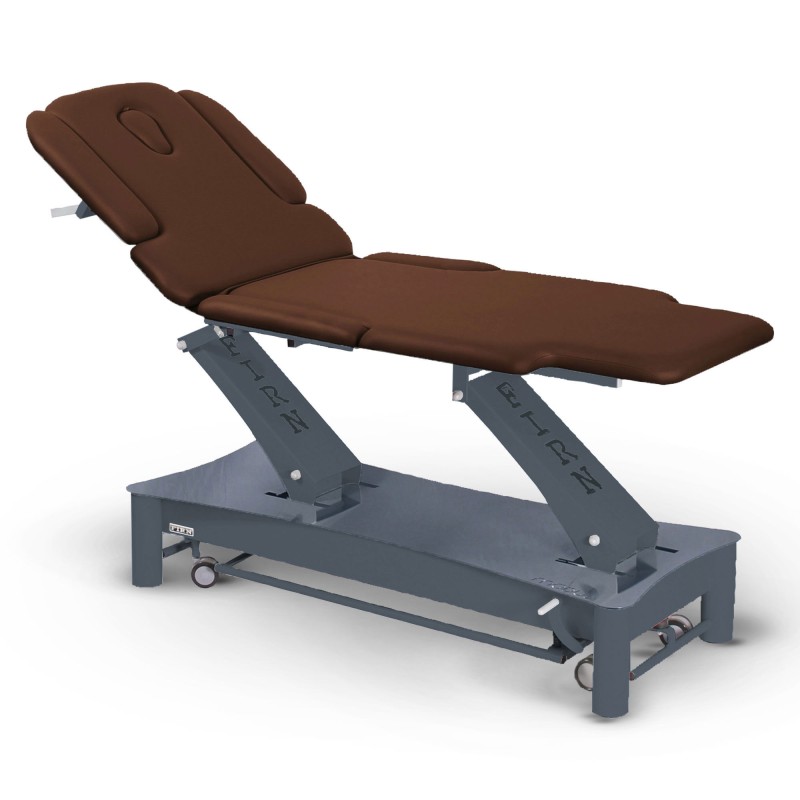 Table de massage électrique 2 plans kiné Modul Duo D1 FIRN sellerie marron chocolat
