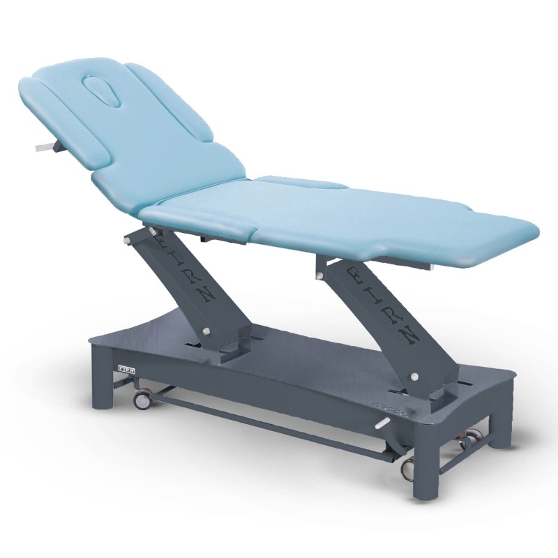 Table de massage électrique 2 plans kiné Modul Duo D1 FIRN sellerie bleu clair azur