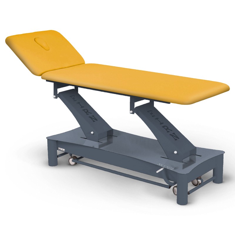 Table de massage électrique 2 plans kiné Modul Excel E1 FIRN sellerie jaune safran