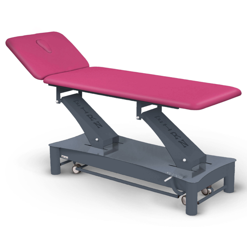 Table de massage électrique 2 plans kiné Modul Excel E1 FIRN sellerie rose framboise