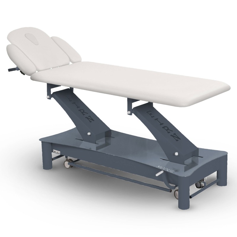 Table de massage électrique 2 plans kiné Modul Excel E3 FIRN sellerie blanche