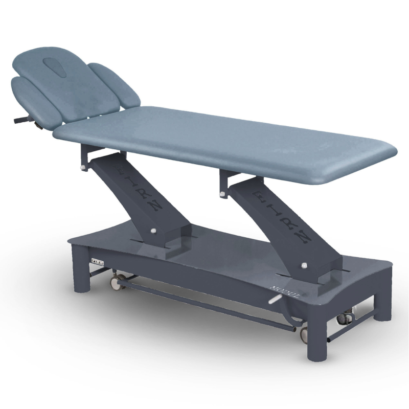Table de massage électrique 2 plans kiné Modul Excel E3 FIRN sellerie gris titane