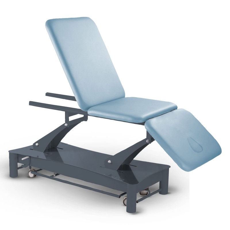 Table de massage électrique 3 plans kiné Modul TRIO TS1 FIRN sellerie bleu clair azur