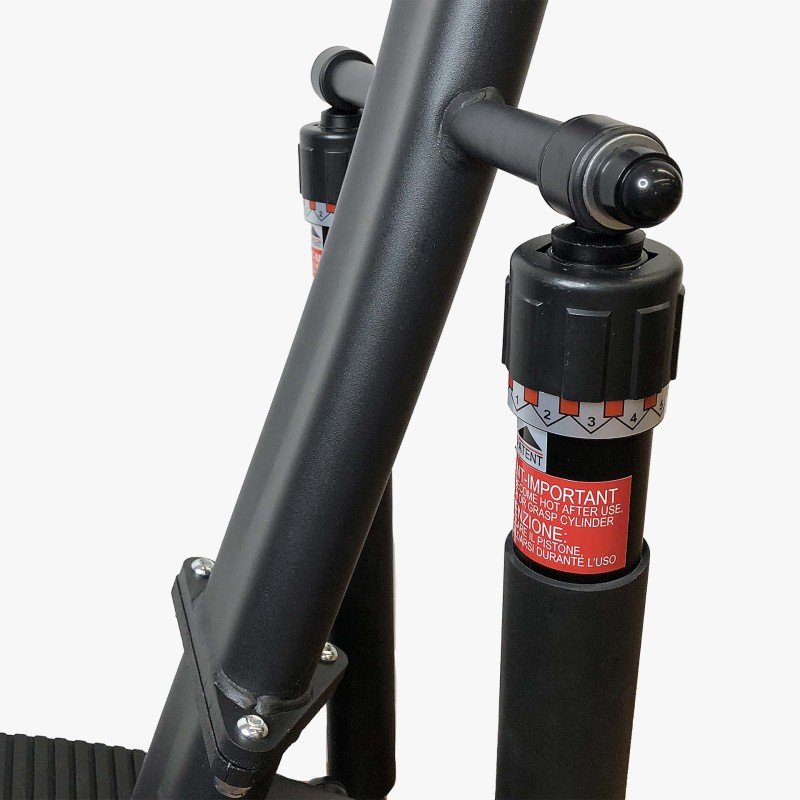 Pistons hydrauliques réglables du Stepper 100 FIRN JK permettant d’adapter l’intensité des exercices en kinésithérapie