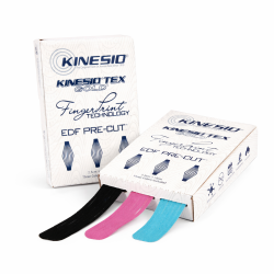 Bandes de taping prédécoupées Kinesio Pre-Cut EDF boîte de 60 pour application en cabinet de kinésithérapie