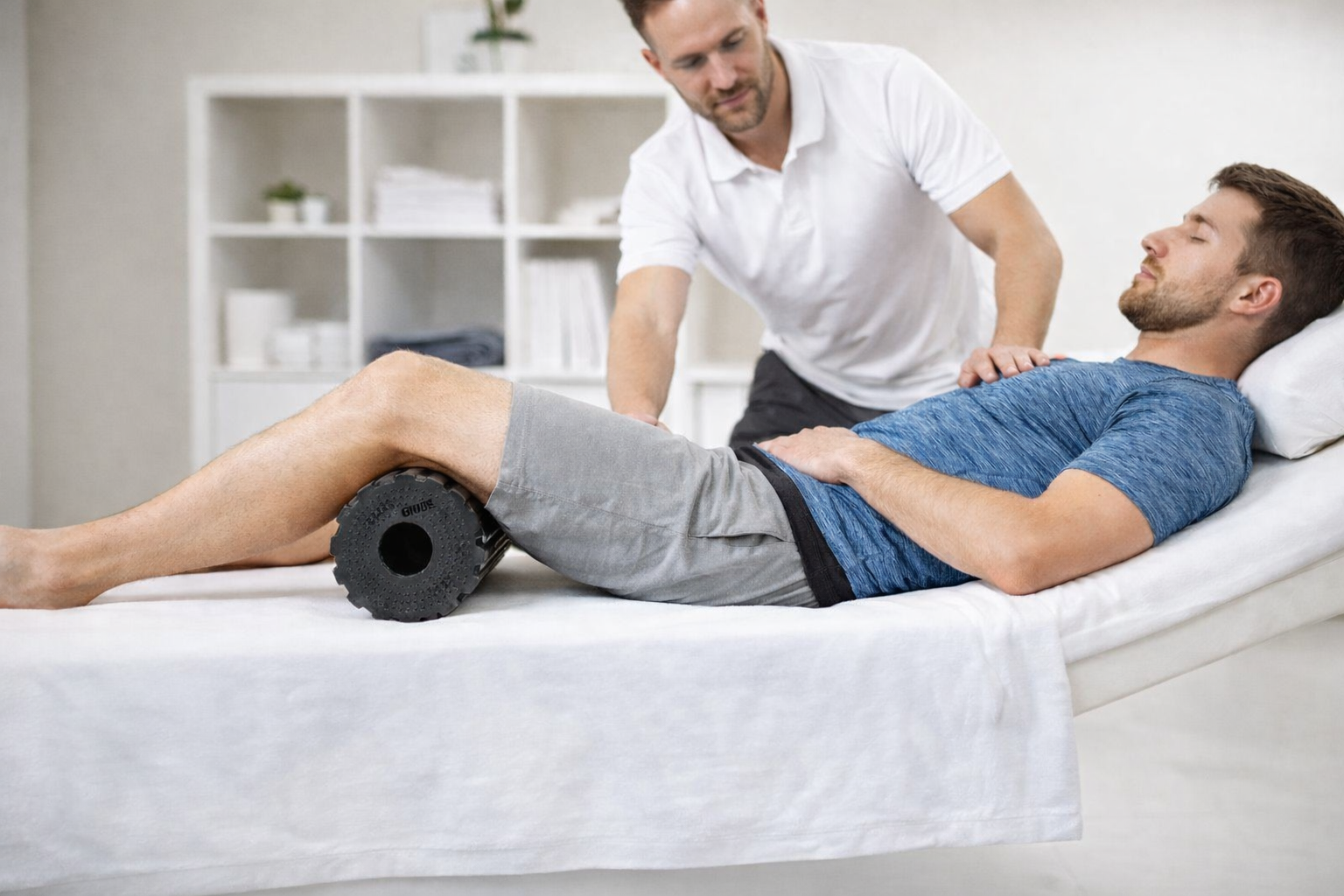 rouleau de massage en fin de séance ou pour la récupération en kinésithérapie