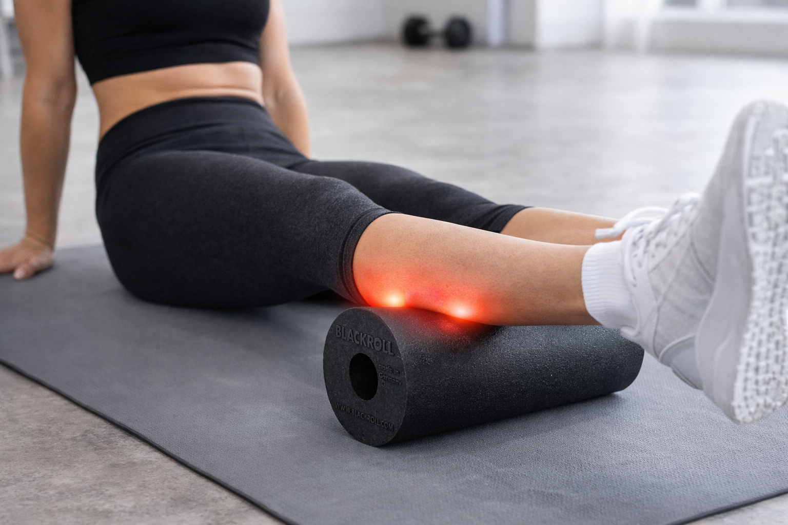 Echauffement avec rouleau de massage avant la rééducation​