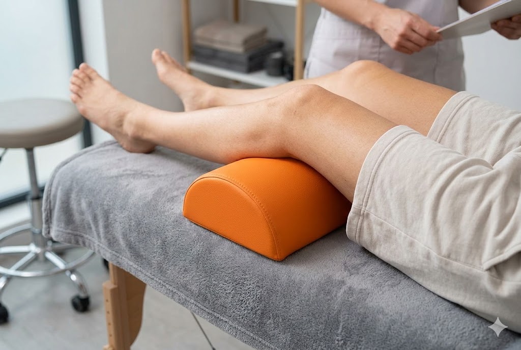coussin demi cylindrique utilisé pour le confort du patient en séance de kinésithérapie