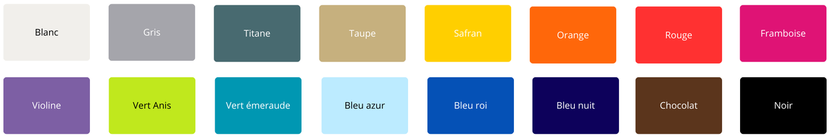 nuancier de couleur pour coussins de kinésithérapie