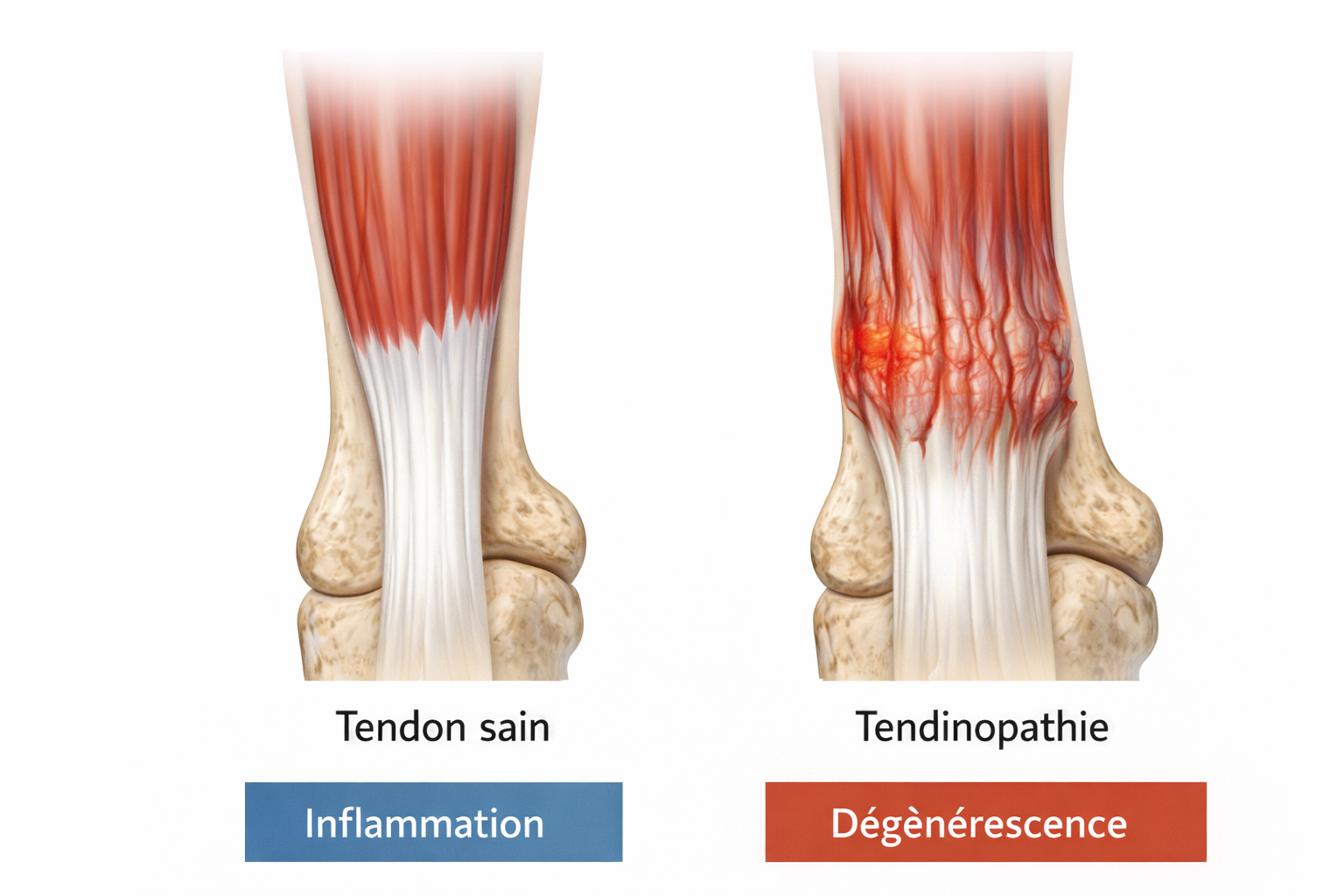 différence entre tendinite et tendinopathie explication en kinésithérapie
