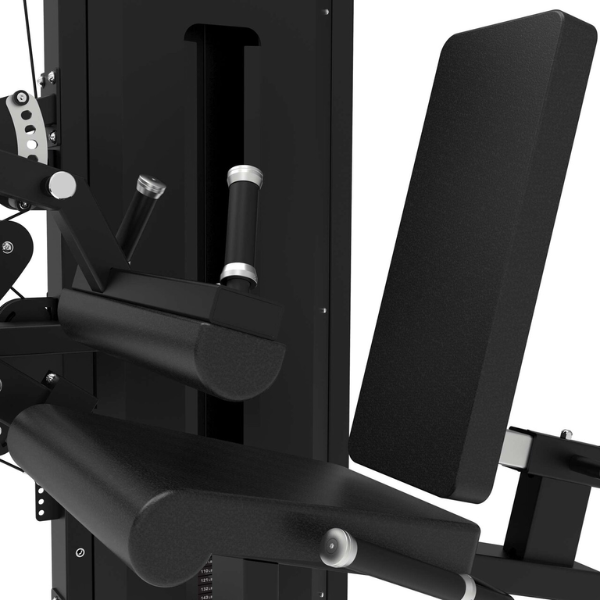 Détail siège réglable machine leg curl extension Tunturi Platinum